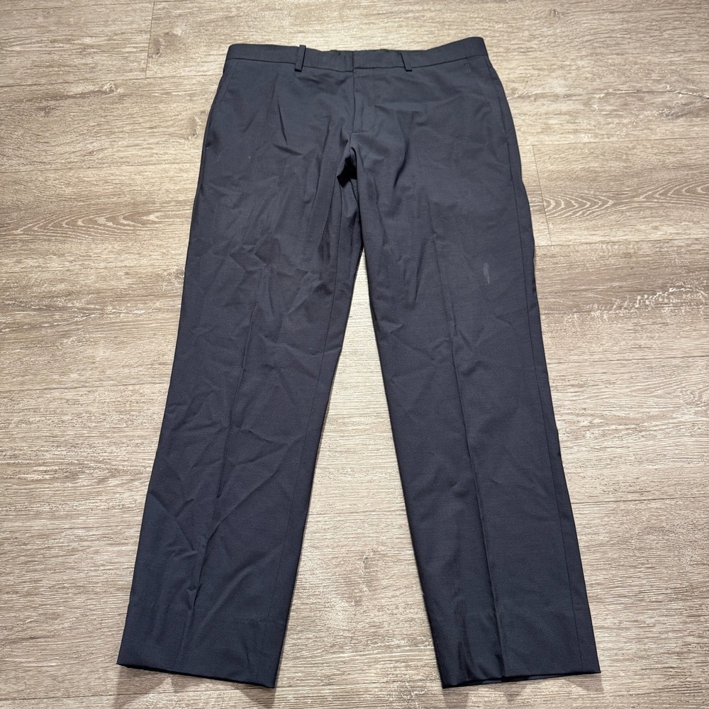 Theory Pants Mens 32 Blue‎ Slacks Wool 32x27 Minimal Dress Pant Slim Straight